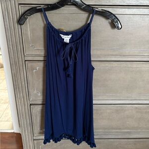 Tommy Bahama Navy Blue Sleeveless Top